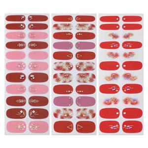 TEMU 66pcs 판타지 글리터 라인스톤 네일 스트립, 오발 모양의 자체 접착성 플라스틱 네일 랩, 반짝이는 마무리, 알코올 없는 여성 및 소녀용 - 네일 파일 포함된 오래 지속되는 매니큐어 장식