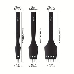 TEMU 3pcs 블랙 실버 라운드 홀 펀치 도구 수제 가죽 조각 DIY 라운드 홀 스틸 재질 고품질 가죽 펀치에 적합한 블록킹 펀치