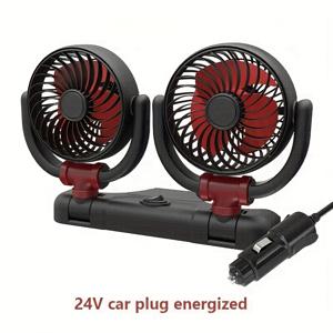 TEMU 자동차 팬, 자동차 에어컨, 자동차 팬 12V / 24V 자동차 충전기 자동차 팬, 휴대용 자동 냉각 팬은 차량 팬을 회전할 수 있으며 3단계 강력한 바람 공기 순환 팬이 자동차 대시보드 전기 팬 SUV 세단 트럭에 적합합니다.|차량용선풍기