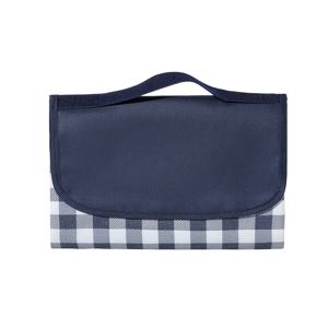 TEMU 옥스포드 천 해변 매트 - 휴대용, 접이식, 방습성 패드, 모든 계절에 적합한 내구성 있는 트윌 직조, 파란색과 흰색 체크 디자인, 캠핑 및 야외 활동에 이상적, 캠핑 매트|캠핑매트