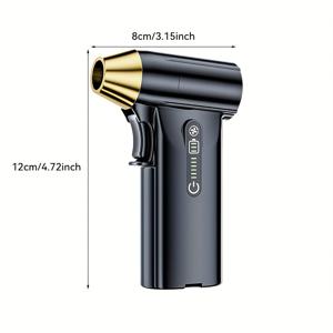 TEMU 다기능 휴대용 터빈 팬, USB 충전 | 고속 바람, 눈 날리기 및 차량 청소 다목적, 내구성 있는 플라스틱, 자동차 건조, 청소, 캠핑, 야외 바베큐 조명 등에 적합 - 컴팩트하고 가벼운 재충전식 디자인|차량용선풍기|캠핑선풍기