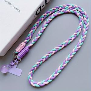 TEMU 카드홀더와 하트 참이 있는 범용 휴대폰 끈 1개, 내구성 있는 폴리아미드 직조 크로스바디 넥 스트랩, 분실 방지 모바일 케이스 매달린 체인|핸드폰스트랩