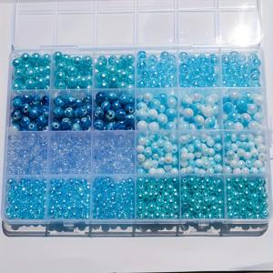 TEMU 아크릴 비즈 조합 세트 - 950개, 6mm-8mm, 8가지 스타일, 3가지 색상 - DIY 선물 보석 만들기 키트, 커플 팔찌 액세서리