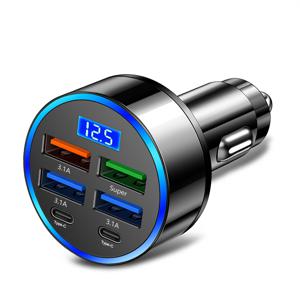TEMU 6-in-1 자동차 자석 무선 충전기 홀더, QC3.1, 듀얼 USB 포트, 빠른 충전, 플러그 & 플레이, 모든 폰과 호환, 11개의 휴일을 위한 완벽한 생일 선물, 자동차 충전기 액세서리, 다기능 가제트, 현대 가제트, 내구성 있는 구조, 고품질 충전기, 배터리 없음