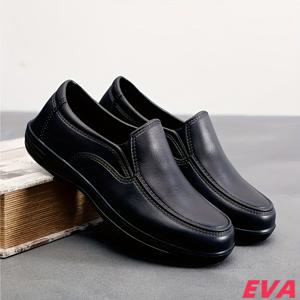 TEMU 남성용 슬립온 주방화 - 미끄럼 방지 EVA & 고무 밑창 편안한 라운드 토 디자인, 셰프·레스토랑·호텔·비즈니스 캐주얼용 - 사계절용 블랙/랜덤 컬러 옵션, 레스토랑 신발 | 캐주얼 스타일리시 슈즈 | 편안한 신발