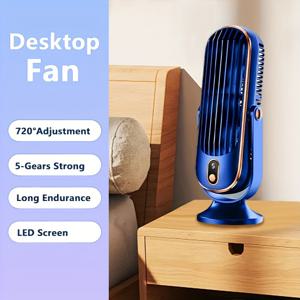 TEMU 휴대용 에어컨 팬, 듀얼 모터 5단계 속도 조절 주변 냉방 | 초저소음 USB 충전식 대형 배터리 - 사무실, 여행, 캠핑, RV 사용에 완벽한 선물 (추수감사절, 할로윈, 크리스마스 추천)|이동식에어컨|책상|휴대용에어컨