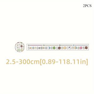 TEMU 2개입, 동물 테마 와시테이프 - 자체 접착 PET 스티커, 스크랩북 및 물병 장식용 싱글 롤