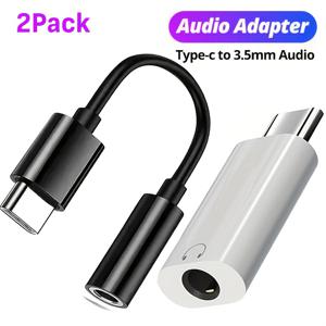 TEMU 2pcs USB Type C를 3.5mm 여성 헤드폰 잭 디지털 어댑터로 변환, USB-C를 Aux 오디오 도ングル 케이블로 iPhone 16/15, Samsung Galaxy용