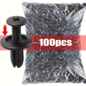 TEMU 100개 자동차 패스너 클립 키트 머드가드 리벳 클립 차체 푸시핀 고정 도구 범퍼 도어 트림 패널 고정용