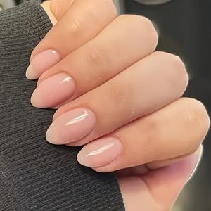 TEMU 30pcs 짧은 아몬드 프레스온 네일, 풀 커버 웨어러블 네일 파우더 누드 컬러로 순수한 욕망, 귀여운, 녹색 순수한, 네일 분위기를 강화하기 위해, 축제, 파티, 일상 착용, 쉽게 착용할 수 있으며, DIY 네일 재사용 가능합니다.