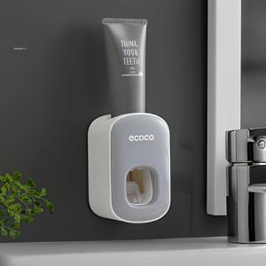 TEMU 벽에 설치되는 ECOCO 자동 치약 디스펜서, 설치 시 드릴링 필요 없음, 휴대용 ABS 욕실 액세서리, 혼합 색상으로 제공됨.