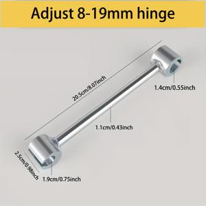 TEMU 금속 도어 힌지 조정 공구, 8-19mm 및 19-25mm 범위의 문 간격 조정용. 시간 절약형, 내구성 강화 (전기 불필요)