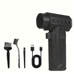 TEMU 강력한 휴대용 터보 제트 팬 공기 블로워 세트, 70m/s 바람 속도, Type-C 빠른 충전, 10000mAh 배터리, 브러시리스 모터로 눈 제거, 건조, 바베큐, 캠핑 및 더 많은 기능을 제공하는 휴대용 공기 블로워 | 다기능 팬 | 고성능 블로워|캠핑선풍기