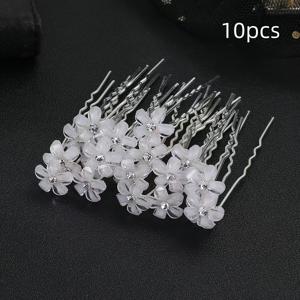 TEMU 10pcs/15pcs 우아한 허브로 된 U자 모양의 헤어핀, 물 브라이드 헤어 클립, 휴일 웨딩 및 파티용 스타일링 헤드피스, 여성용 드레스 업