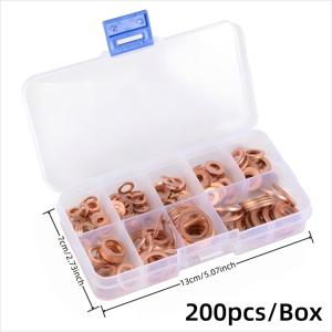 TEMU 200/100pcs washer gasket nut and bolt set flat assortments kit with box //M8/M10/M12/M14 for sump plugs