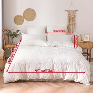 TEMU 컷 플라워 퀼트 커버 세트 2/3pcs 세트 (1 퀼트 커버 + 1/2 베개 커버), 기하학적 텍스처 퀼트 커버 투프트 침구 세트, 지퍼 잠금, 부드럽고 가벼움, 모든 계절에 적합
