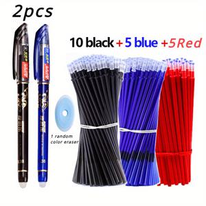 TEMU 23개 세트 지우개 가능한 젤 펜 0.38mm 미세한 팁 블루/블랙/레드 카와이 볼펜, 필기구 사무용 학교 용품
