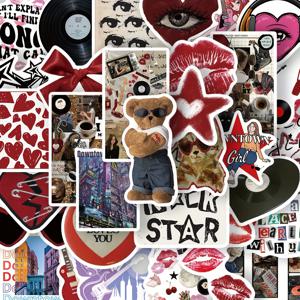 TEMU 50장 빈티지 스타일 PVC 스티커 - 노트북, 휴대폰 케이스, 물병, DIY 장식 | 방수 | 다양한 레트로 디자인 및 모양 | GUTBD 브랜드 뮤직, 팝 컬처 및 도시 테마 데칼