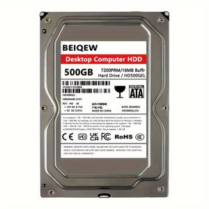 TEMU BEIQEW SATA 6.0Gbps 내부 하드 디스크 | 다양한 용량 옵션: 320GB/500GB/1TB | 고속 데이터 전송 | 7400 RPM | 16MB 캐시 메모리 | 데스크탑 호환 | 튼튼한 금속 케이스, 안전한 장착 설계 | 견고한 구조