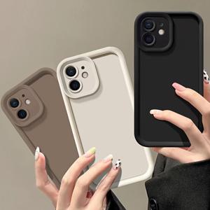 TEMU 3개 셋트 고급 단색 방울 방지 휴대폰 케이스 카메라 보호 기능 Apple iPhone 15 14 11 Pro Max Plus 시리즈 충격 흡수 에어 쿠션 기능 튼튼한 TPU 소재 커버 액세서리 세트