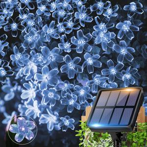 TEMU 100/50/20 LED 벚꽃 야외 태양광 스트링 조명, IPX4 실외용 태양광 램프 - 추수감사절, 할로윈, 생일, 어머니날, 파티, 라마단, 결혼식, 휴가 정원 펜스 파티오 잔디 크리스마스트리 장식품