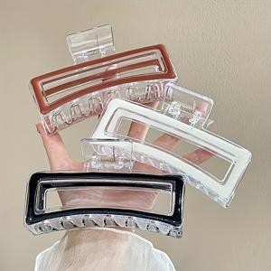 TEMU 3팩 대형 투명 헤어 클립 세트, 패션 오일 드롭 디자인, 다양한 단색 헤어 액세서리, 모든 계절용 플라스틱 상어 클립, 일상 및 캐주얼 사용, 다중 헤어 볼륨용 비텍스 헤어 그립