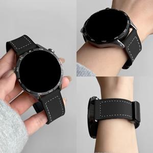 TEMU 1개 우아한 실리콘 + PU 가죽 시계 밴드, 자석 버클 포함, 화웨이 GT/삼성 액티브 2 40mm 44mm, 액티브 40mm, 3 41mm, 4 20mm 22mm, 기어 S2용 - 편안한 스트랩