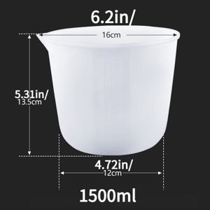 TEMU 정밀 저울이 있는 1500ml & 1000ml 실리콘 계량컵 - 에폭시 수지, 석고, 양초 만들기용 재사용 가능, 세척 불필요 - 유연하고 내구성이 뛰어나며 쉽게 청소 가능한 공예 도구
