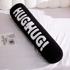 TEMU 1pc HUG 실린더 긴 바렐 임신 베개, 중간 소프트 폴리에스터 섬유, 옆으로 누워서 잠을 자는 클리퍼 베개, 젊은이들을 위한 침대 옆 쿠션, 모유 수유 베개