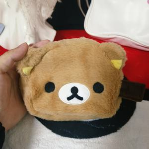 TEMU 대용량 귀여운 화장품 가방 휴대용 만화 곰 여행 세척 보관 가방 플러시 메이크업 가방 카메라 보관 가방 기계 세탁 가능