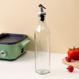 TEMU 1개 누수 방지 유리 오일 디스펜서 병 - 올리브 오일, 식초 및 양념용 미학적 디자인 - 주방, 바비큐, 캠핑 및 피크닉에 완벽 - 내구성 있고 여행하기 편한 공간 절약형 주방용 오일 디스펜서, 스타일리시 주방 용품, 안전한 분사구 설계