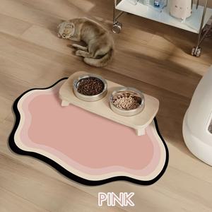 TEMU 고양이 사료 매트 - 누수 방지, 청소하기 쉽고 내구성이 뛰어난 실리카 흙 재질, 고양이에게 완벽한 식품 보관|스타일리시한 고양이 매트|내구성이 뛰어난 고양이 매트