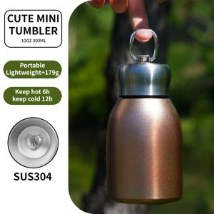 TEMU 10oz 미니 보온 보냉 텀블러 - 스테인레스 스틸, 진공 보온 보냉, 누출 방지, 휴대용, 차가운 및 뜨거운 음료 홀더 - 학생, 여행자 및 선물 아이템에 적합 - 여행용 음료 용기 | 생동감 있는 보온 보냄 컵 | 내구성 있는 보온 보냄, 보온 보냄 텀블러