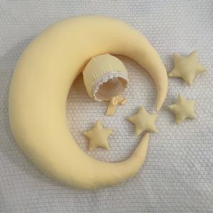 TEMU 새로운 엄마들을 위한 창의적인 달과 별 사진 배경 세트 - 6개 폴리에스터, 배터리 필요 없음, 100일 기념식 및 추억 캡처에 이상적, 신생아 사진 용품 | 상상력 있는 디자인 | 내구성 있는 사진 용품, 달 장식