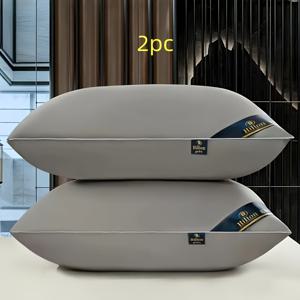TEMU 2pcs 고급 5성급 호텔 품질 베개 - 깊은 수면 목 지원, 미끄럼 방지 모든 계절, 고정된 베개 코어, 저자극 폴리에스테르 커버, 기계 세척 가능, 성인용, 편안한 모든 계절 | 현대적인 베개 디자인 | 지퍼 베개 커버, 가정용 베개|베개커버|목베개