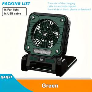 TEMU 1pc 휴대용 태양광 충전식 팬 LED 스마트 천장 팬, 캠핑, 가정, 사무실용 USB 충전 후크 램프 - 무선 데스크탑 팬, 여행에 적합|실링팬|캠핑선풍기