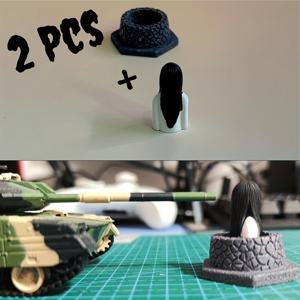TEMU 2개 세트 일본 공포 영화에서 영감을 받은 사다코 테마 PVC 미니어처 인형, 장난 파티 및 으스스한 선물용 컬렉터블 피규어, 차량 데스크탑 장식품