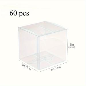 TEMU 60개 클리어 플라스틱 선물 상자 2x2x2 인치 - 작은 선물, 파티 장식, 데이, 부활절, 어머니의 날, 결혼식 및 소규모 비즈니스 용품을 위한 투명 포장 상자