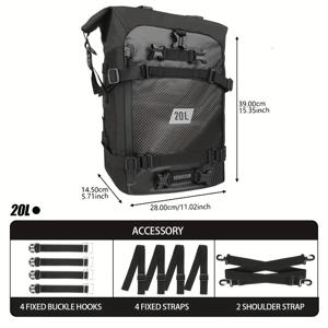 TEMU 10L/20L/30L 테일 백 - 대용량 내구성 높은 품질의 패니어, 조절 가능한 스트랩 및 다중 수납공간이 있는 에르고노믹 디자인 스트리트 투어링 모터사이클용 - 블랙, 스트리트 투어링 기어 | 슬릭한 가방 | 내구성이 뛰어난 구조, 액세서리