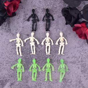 TEMU 할로윈 해골 피규어 참 10개 세트 - 귀걸이, 목걸이, 팔찌용 레진 DIY 펜던트 - 검정 & 흰색에 녹색 악센트, 스푸키 고딕 액세서리, 할로윈 장식품, 섬세한 공예 기술, 내구성 있는 매력 재료