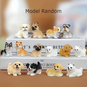 TEMU 14pcs 귀여운 개 레진 조각상, 미니어처 강아지 장식, 전원 필요 없음, 풍경, 창의적인 차 및 데스크탑 장식, 파티 홈 장식에 이상적, 블라인드 박스 정원 액세서리용 정원 액세서리 (14pcs) (1 세트) (1 박스) (1 개) (1/2/3/4/5/6/7/8/9/10/12/14pcs)