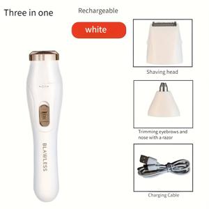 TEMU BLAVORLESS 3-in-1 전기 제모 키트 - USB 충전식, 얼굴, 코 및 전신 트리머 및 클리닝 브러시 포함, 여성 선물로 이상적