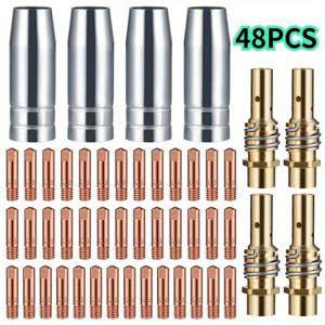 TEMU 48pcs MB15 15AK MIG 용접 총 세트, 터치 팁, 0.030