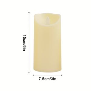 TEMU 화재 없는 LED 기둥 캔들, 깜박이는 심지 - 배터리 작동, 3인치 지름, 따뜻한 빛으로 홈 & 휴일 장식, 배터리 미포함, 플라스틱 캔들, 크리스마스 축제 장식