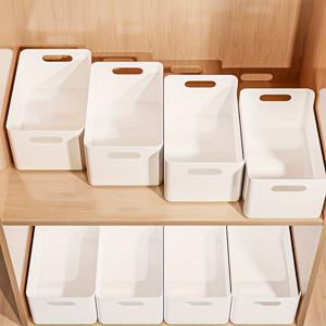 TEMU 8pcs ITECHJOY 손잡이가 있는 직사각형 플라스틱 보관함 - 주방, 냉장고, 사무실 및 가정용으로 사용할 수 있는 방수, 쌓을 수 있는 정리함 박스, 가정 정리 | 세련된 보관 디자인 | 내구성이 뛰어난 플라스틱 재질, 주방용 보관함, 트렁크
