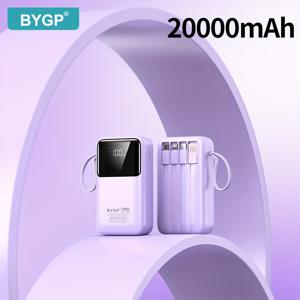 TEMU 1pc 초고속 충전 모바일 파워 뱅크 10000mAh/20000mAh - 아이폰 PD 18W 및 QC3.0/22.5W에 적합, 케이블(USB-A/Type-C/Mccio) 포트, LED 디스플레이, 야외 캠핑 비상 백업 배터리 팩 포함|보조배터리|보조배터리20000