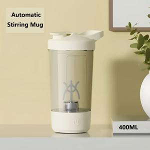 TEMU 1pc 휴대용 충전식 전기 혼합 컵, 13.53oz, 자동 자체 혼합, 5000 RPM, USB 충전, 리튬 배터리, PP 소재, 내부/외부 활동 회전 디자인, 핫 초콜릿, 코코아, 우유, 라떼, 커피, 단백질 파우더에 적합
