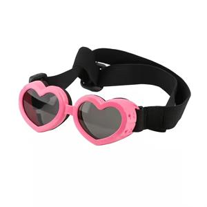 TEMU PAWSTRIP 강아지와 고양이용 하트 모양 안경 - 스타일리시한 블랙 안티포그 안경, 조절 가능한 스트랩, 야외 모험에 완벽한, 애완 동물 액세서리 | 스타일리시한 애완 동물 장비 | 조절 가능한 스트랩 안경|물안경
