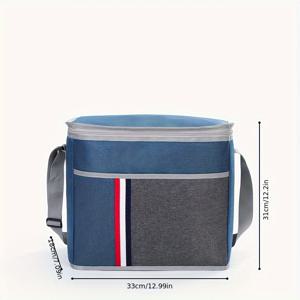 TEMU 1개 접이식 보온백, 대용량 아이스팩, 아웃도어 알루미늄 호일, 옥스포드 원단, 신선 보관 및 냉장 피크닉 백, 네 사이즈 캠핑 피크닉 사각형 보온백 (음식용 미사용), 학교 점심 가방|얼음주머니