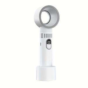 TEMU 1개 휴대용 팬, USB 충전식 LED 디스플레이, 5단계 속도 조절, 저소음 작동, 1200mAh 배터리 장시간 사용 가능, 컴팩트 디자인, 실내외 사무실 데스크 쿨링 핸드헬드 미니 선풍기 | 소형 선풍기